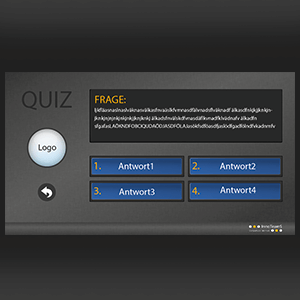 Vermitteln Sie mit dem Fragen Quiz spielerisch Wissen mit Ihrem eigenen Content. Für jede Veranstaltung, ob Events oder Firmenfeier. Ein spielerisches Wissensspiel mit Fragen und jeweils 4 Antwortmöglichkeiten. 